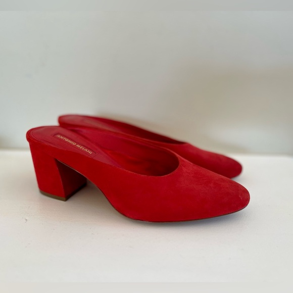 ANTONIO MELANI Red Heeled Mules - Picture 2 of 5